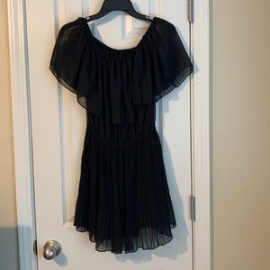 Sheer black off shoulder minidress